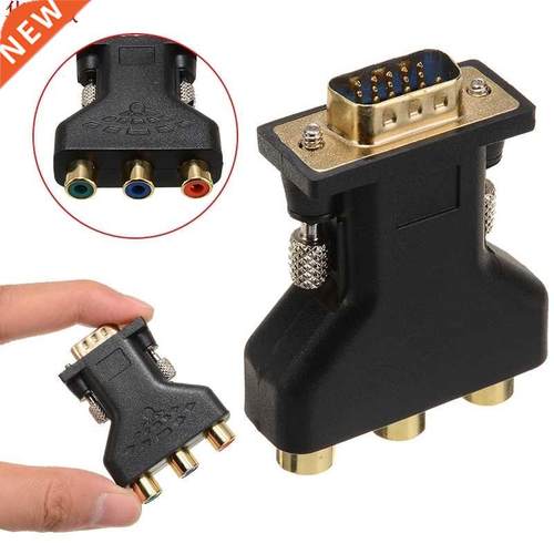 RCA VGA Connecter Converter 3 RCA RGB Video Female To HD 15-