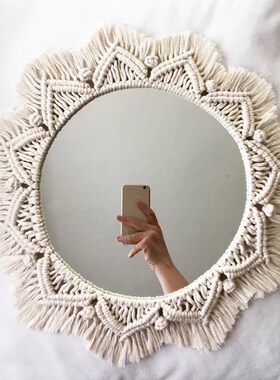Macrame Mirror Handmade Tapestry Makeup Mirror Compact Bohem