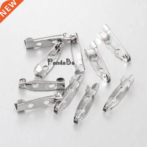 Platinum Iron Pin Backs Brooch Safety Pin Findings, 20mm lon