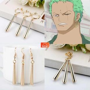Anime One Piece Theme Roronoa Zoro Earrings Fashion Cartoon
