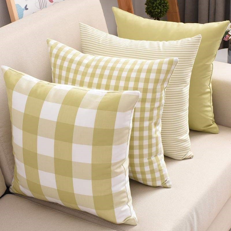 nordic plaid cushion cover living room sofa pillow backrest