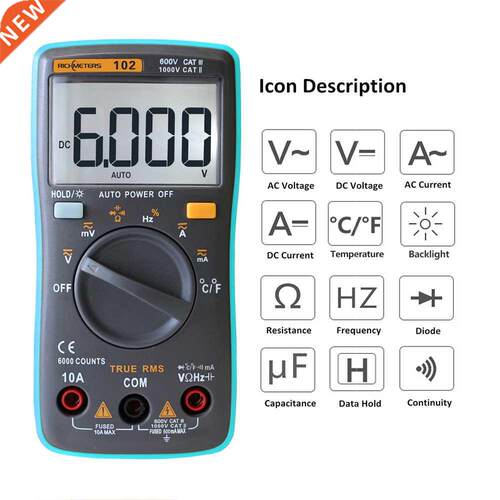 Digital Multimeter Tester RM102 101 409B Multimetro DC AC Vo