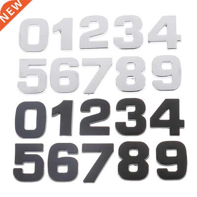 3D 5cm Digits 0-9 Number Sticker Plate Sign Hotel Silvery Do
