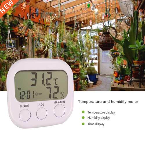 LCD Humidity Meter Gauge With Clock Weather Station