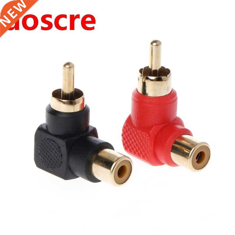 2 Pcs RCA Connector Plug Adapters Male to Female 90 Right An