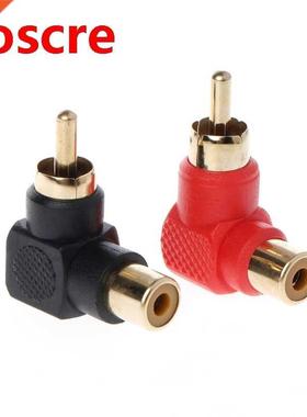 2 Pcs RCA Connector Plug Adapters Male to Female 90 Right An