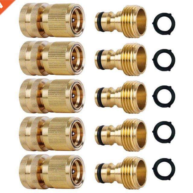 Garden Hose Quick Connectors Solid Brass /4 Inch GHT Thread图片