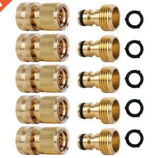 Garden Hose Quick Connectors Solid Brass /4 Inch GHT Thread