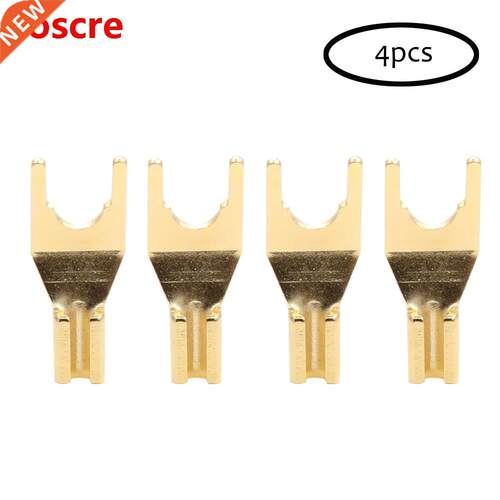 SY1505 24K gold Plated Y spade fork speaker cable connector