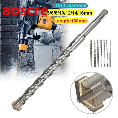 160mm Electric Hammer Drill Bits 5/6/8/10/12/14/16mm Cross T