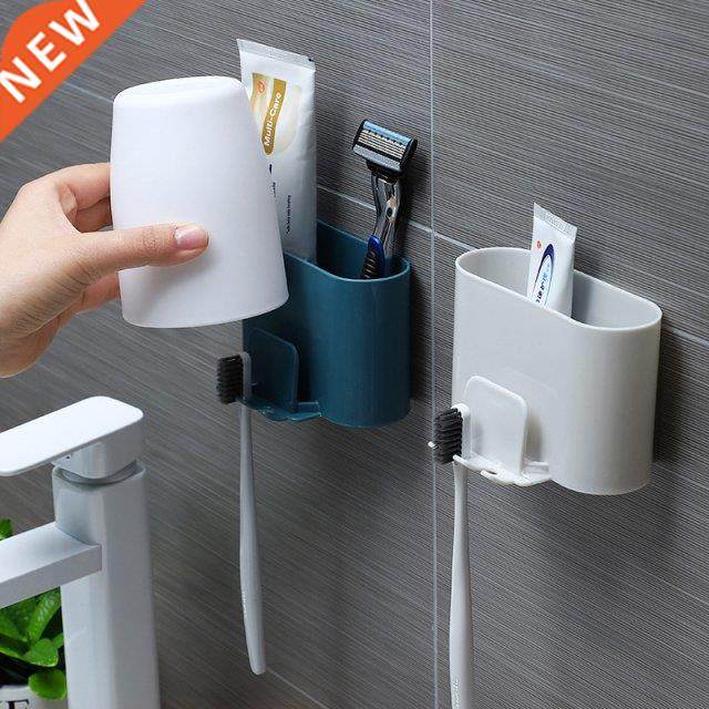 1PC New Wall-Mounted Toothbrush Holder Bathroom Punch-Free T