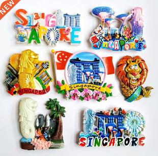 High Quality Flag Of Singapore Merlion D Fridge Magnet Wor