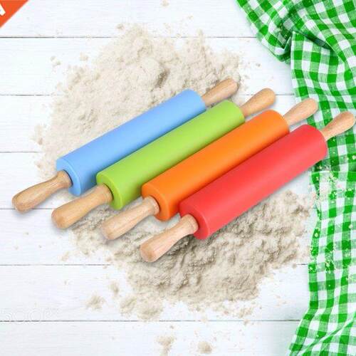Feiqiong 2021Non-Stick Silicone Rolling Pin Wooden Handle Ba