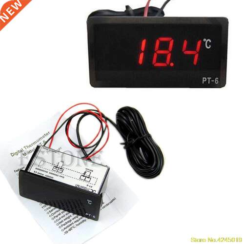12V Vehicle Car LED Thermometer Temperature Meter Probe -40~