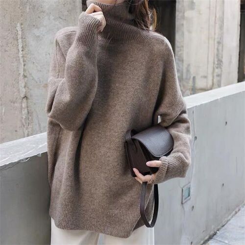Autumn Winter Fashion Korean Turtleneck Cashmere Sweater Wom