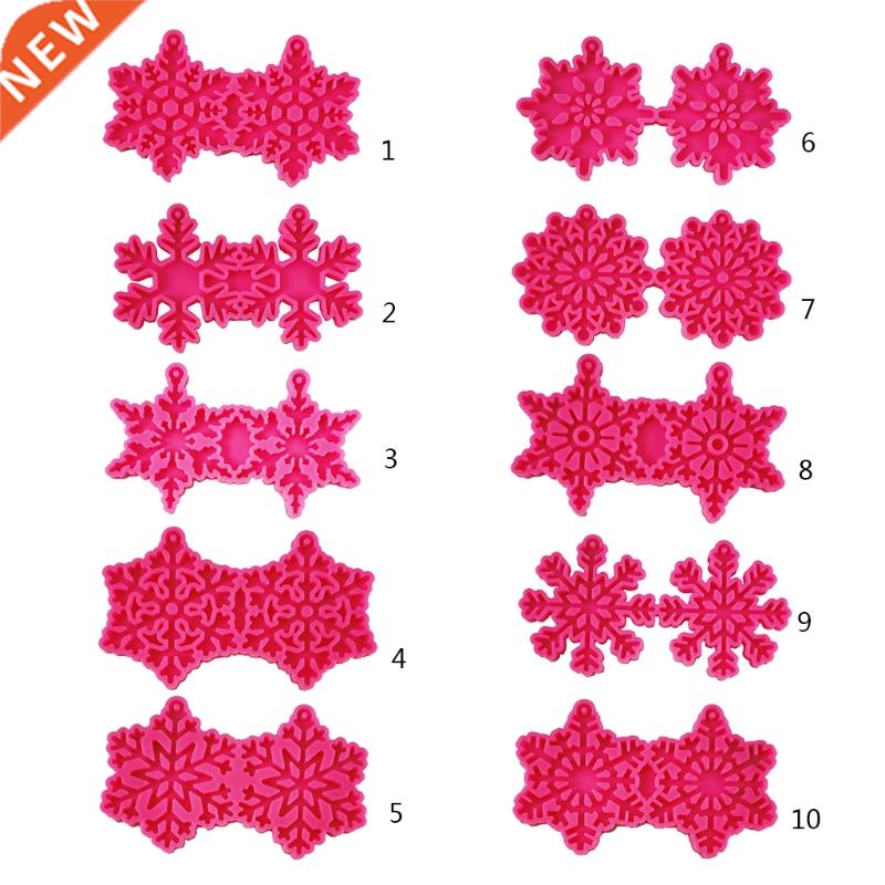 1 Pc/10 Pcs Snowflake Pendant Earrings Silicone Mold Suitabl