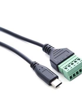 Type C USB Male to 5 Pin Screw Connector with Shield Termina