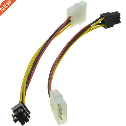 6 Pin Male to 4 Pin Molex Male Power Supply Cable Graphics C