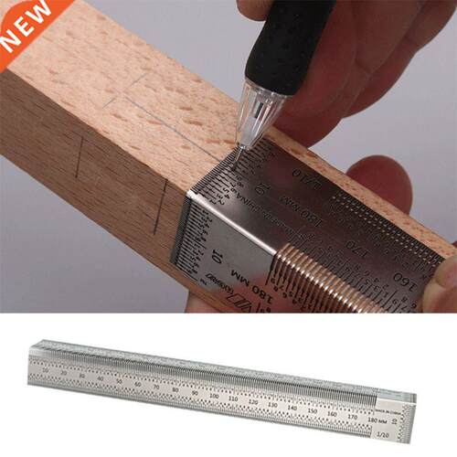 Woodworking Right Angle Scribing Ruler Scale Hole Marking