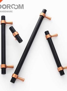 Brass Furniture Handles Modern Copper Black Pulls Cupboard