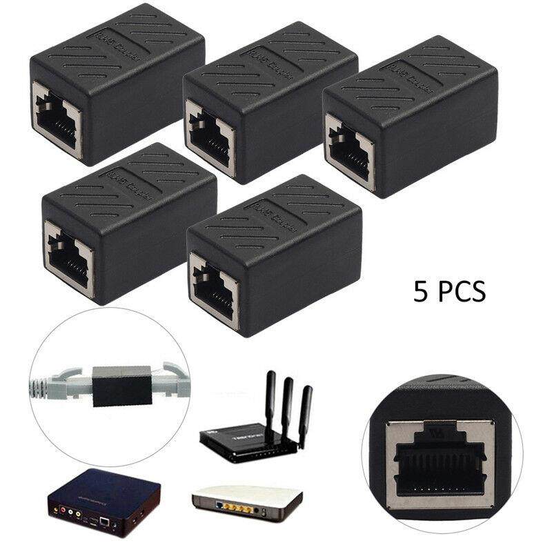 5PCS Ethernet Cat5e RJ-45 Female Network LAN Coupler Extende