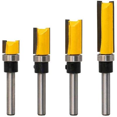 4Pcs Flush Trim Router Bits Top Bearing Router Bit 1/4 inch