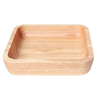 Square Wood Bowl Salad Bowl Set Large Small Wooden Plate Sna