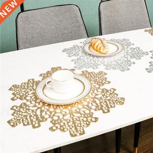 Shape Mat Tables Table For Hollow Placemat 4Pcs Snowflake