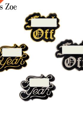 Punk Black Dark Enamel Pins Yeah OFF Brooches Cap Backpack