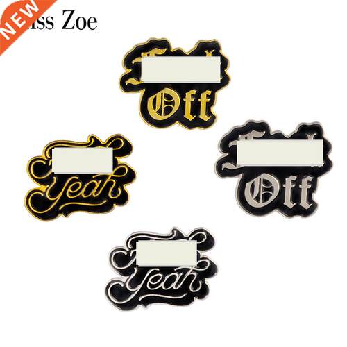 Punk Black Dark Enamel Pins Yeah OFF Brooches Cap Backpack