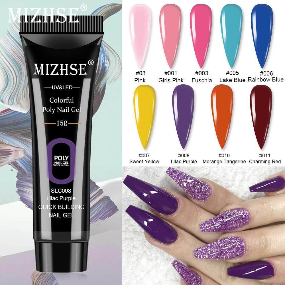 MIZHSE Poly UV Gel For Manicure 15ML Semi permanent Poly Po