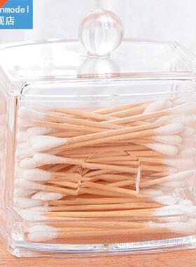 Square Q-Tips Cotton Swabs Holder Transparent Cotton Swabs S
