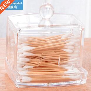 Cotton Tips Holder Transparent Swabs Square
