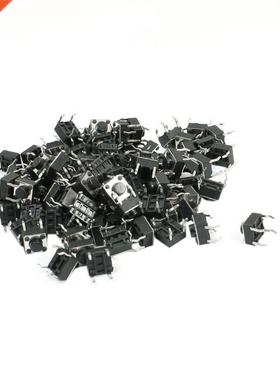 100Pcs DIP Through Hole SPST Momentary Tactile Tact Switch 6