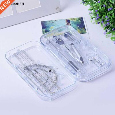 1 set Simple Style Protractor Compass Straight Ruler Ruler