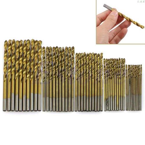 50Pcs Titanium Coated HSS High Speed Steel Drill it Set Too
