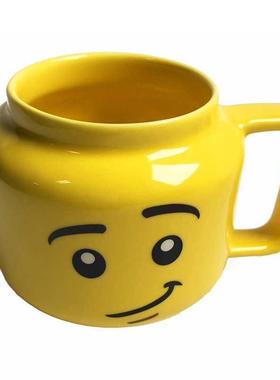 250ml Yellow Ceric Mug Smile Expression Cartoon Coffee Mil
