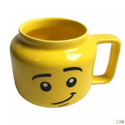 250ml Yellow Ceric Mug Smile Expression Cartoon Coffee Mil