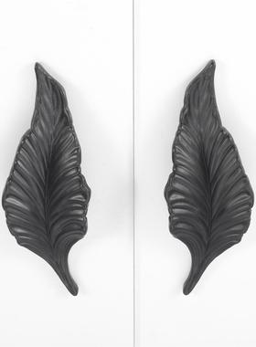 2Pcs 32MM Novelty Leaves Furniture Handles Cabinet Knobs and