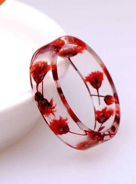 Rng Beautful  Dred Flowers Colorful Resn Rng Clear C