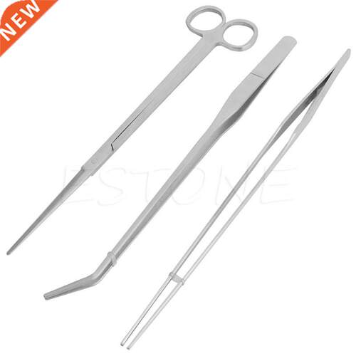 3Pcs Aquarium Live Plants Long Handle Tweezers Scissors Main