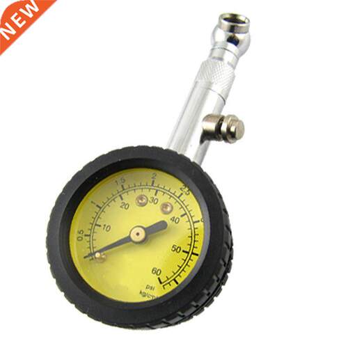 Black & Yellow Analog Tire Pressure Meter Dial for Auto
