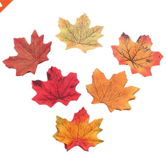 100 autumn/maple silk leaves multi coloured/wedding/decorati