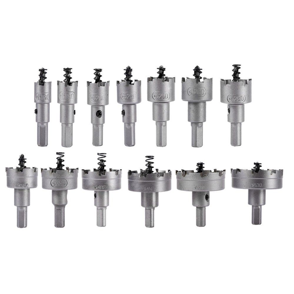 13pcs 16-53mm Carbide Tip Drill Bit Hole Saw Set Cutter Hole
