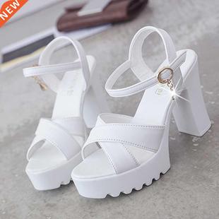Women Fish Mouth Platform High Heels Wedges Buckle Slope San