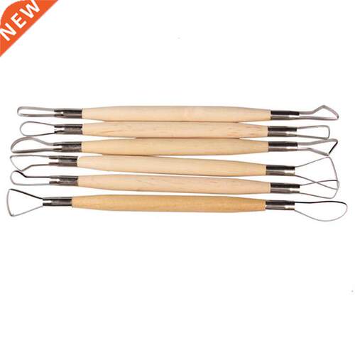6PCS 8 inch Double End Conventional Ribbon Tool Wood Handle