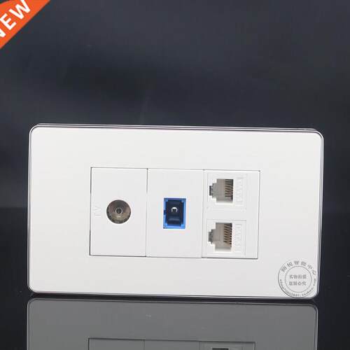 120MM Wall Plate 4 Ports CAT5E RJ45 Network LAN + SC Optca