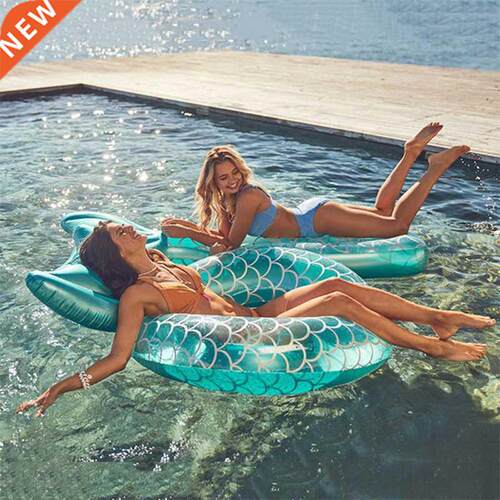 Rooxin Mermaid With Backrest Pool Inflatable Swimming Ring A
