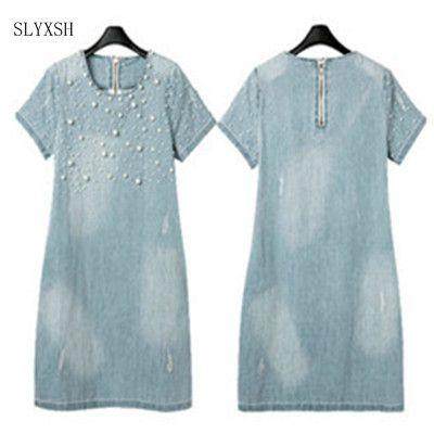 M-5XL  Size Denim Blue Maternity Dress for Pregnant Wome
