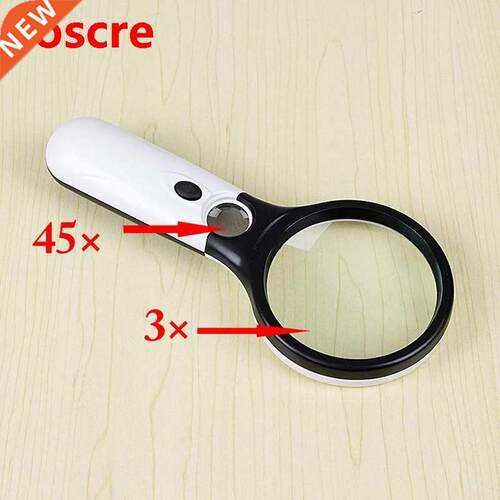 45X Handheld  LED Light Magnifier Reading Magnifying Glass